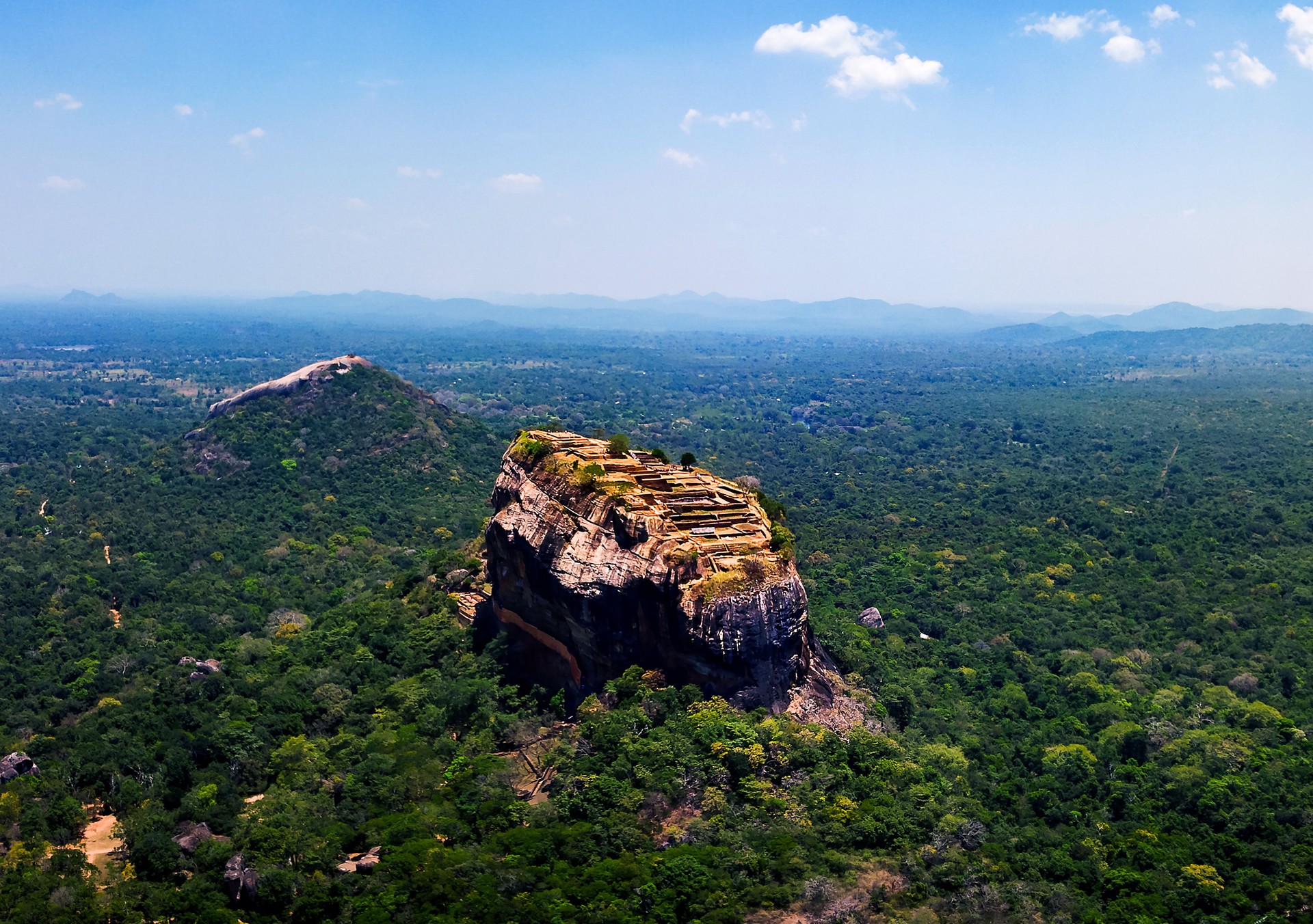 Sigiriya fortress in Sri Lanka aerial view